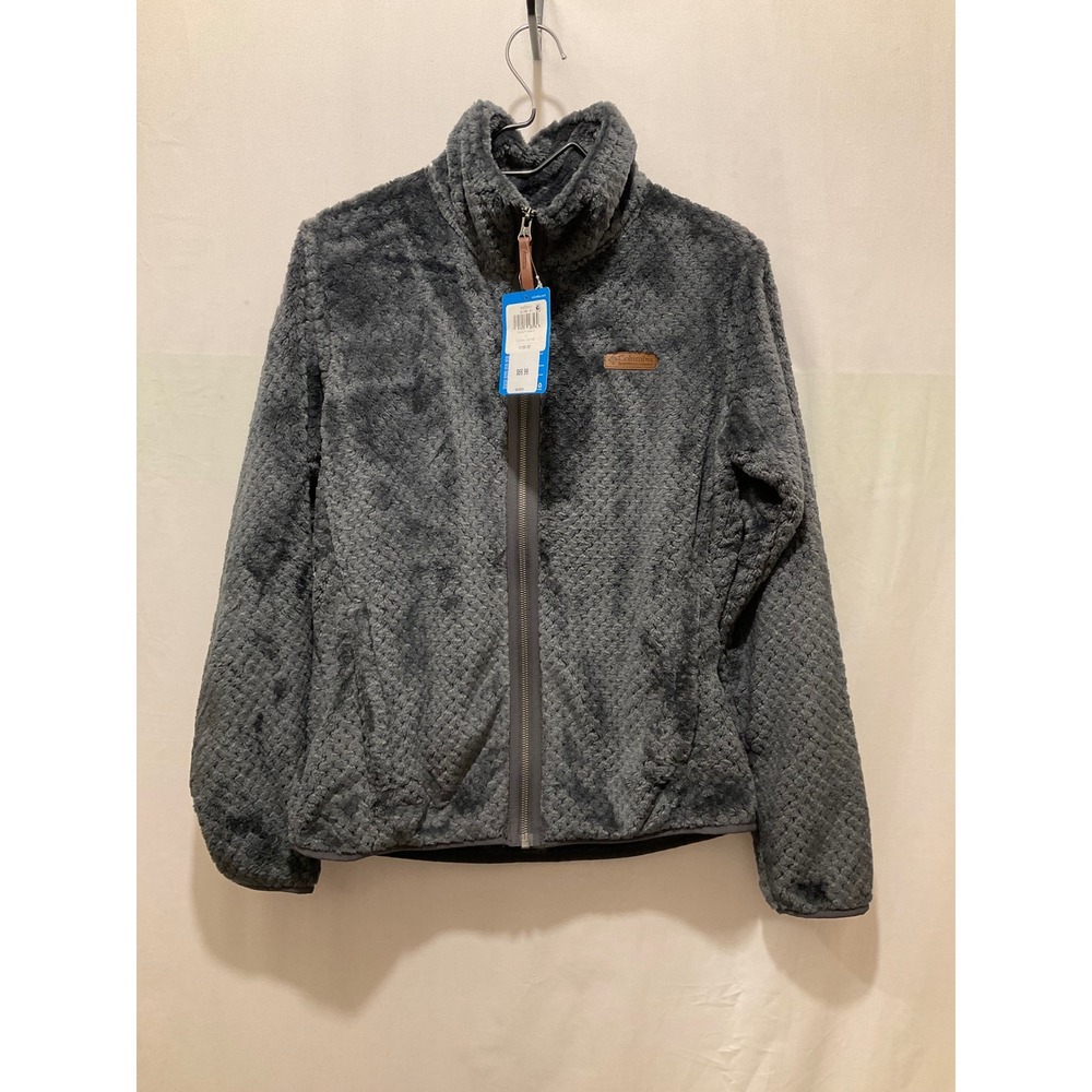 Columbia Womens Fire Side II Sherpa Full Zip Fleece Jacket Grey Medium NWT